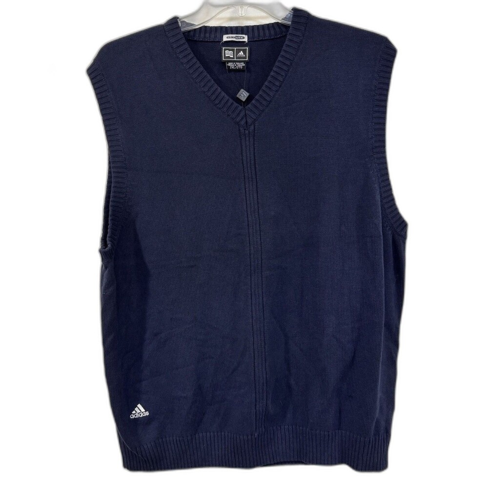 Adidas Golf Vest Men's XL Navy Blue Performance Climalite Stretch Knit New Tags